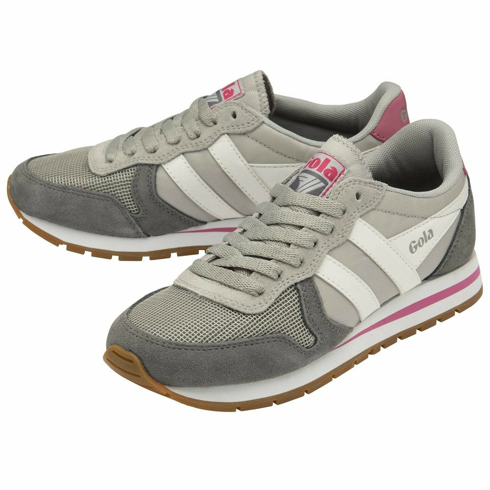 Gola Classics Daytona Women Sneakers Light Grey / White / Pink | XAZCHP592