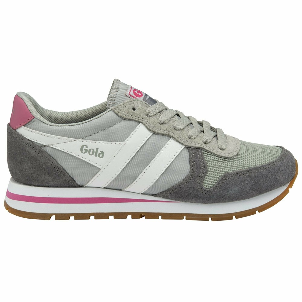 Gola Classics Daytona Women Sneakers Light Grey / White / Pink | XAZCHP592