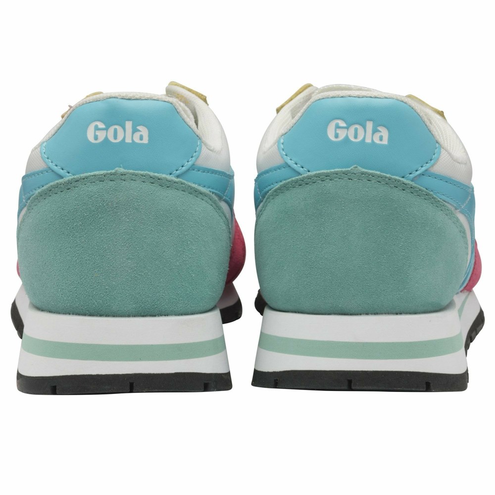 Gola Classics Daytona Women Sneakers White / Pink / Light Turquoise Blue / White | KCUZJQ390