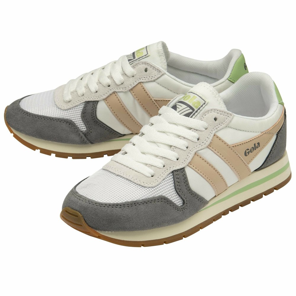 Gola Classics Daytona Women Sneakers White / Pink / Green | URLQJC173