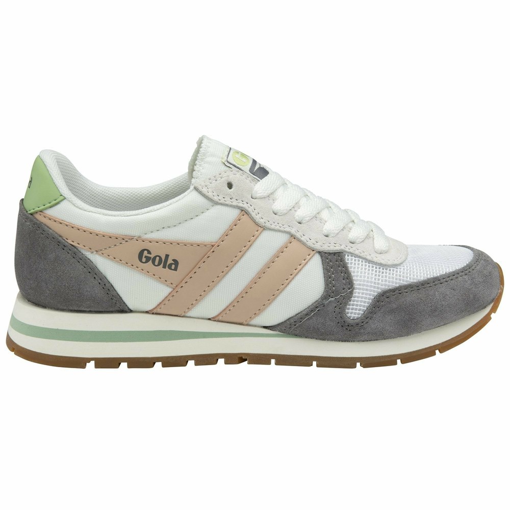 Gola Classics Daytona Women Sneakers White / Pink / Green | URLQJC173