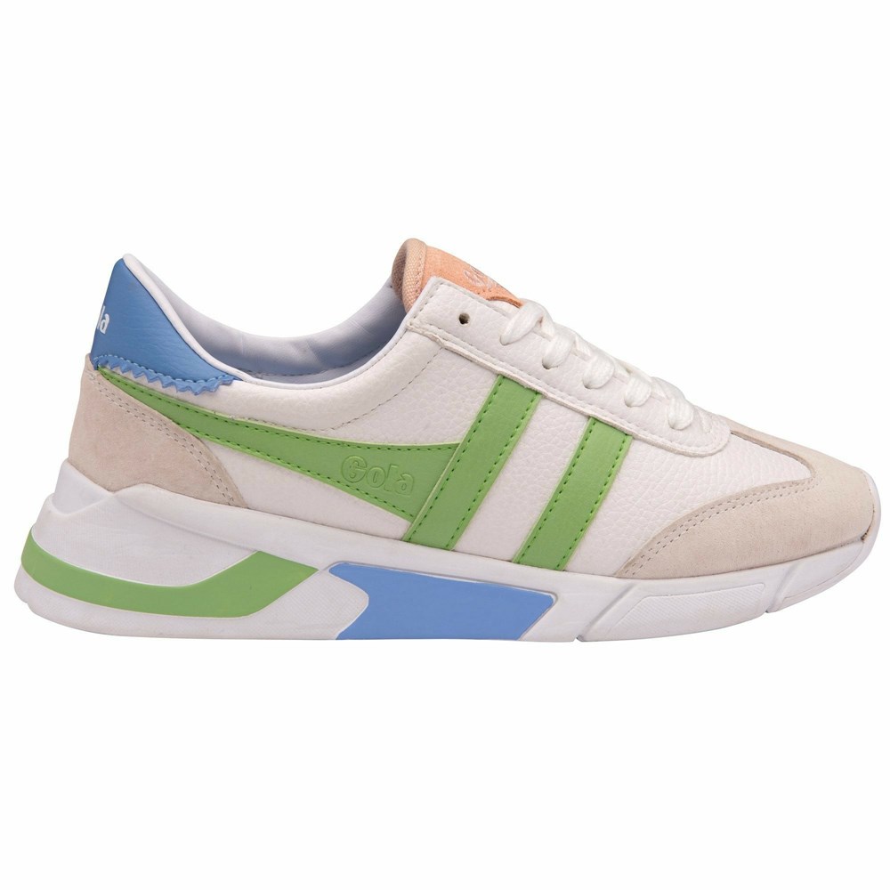 Gola Classics Eclipse California Women Sneakers White / Green / Blue | JWUGEP537