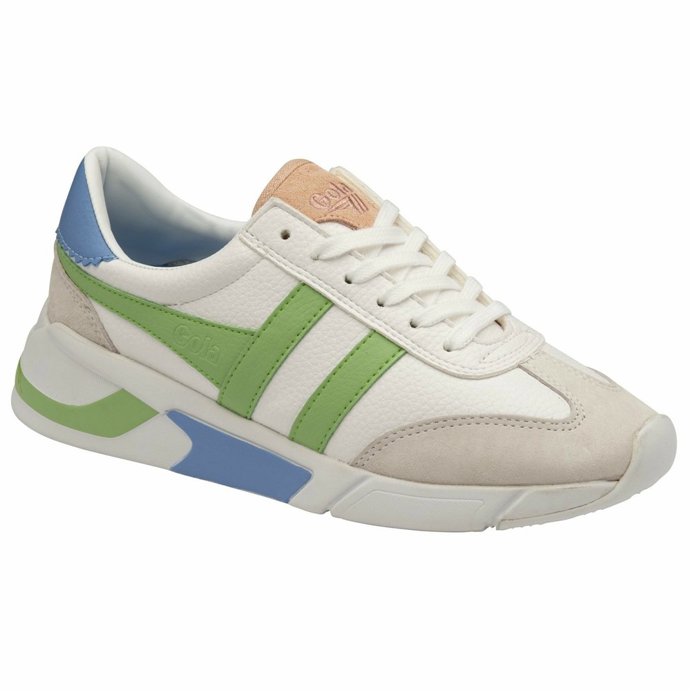 Gola Classics Eclipse California Women Sneakers White / Green / Blue | JWUGEP537