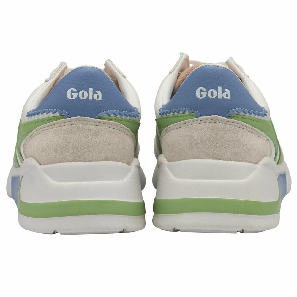 Gola Classics Eclipse California Women Sneakers White / Green / Blue | JWUGEP537