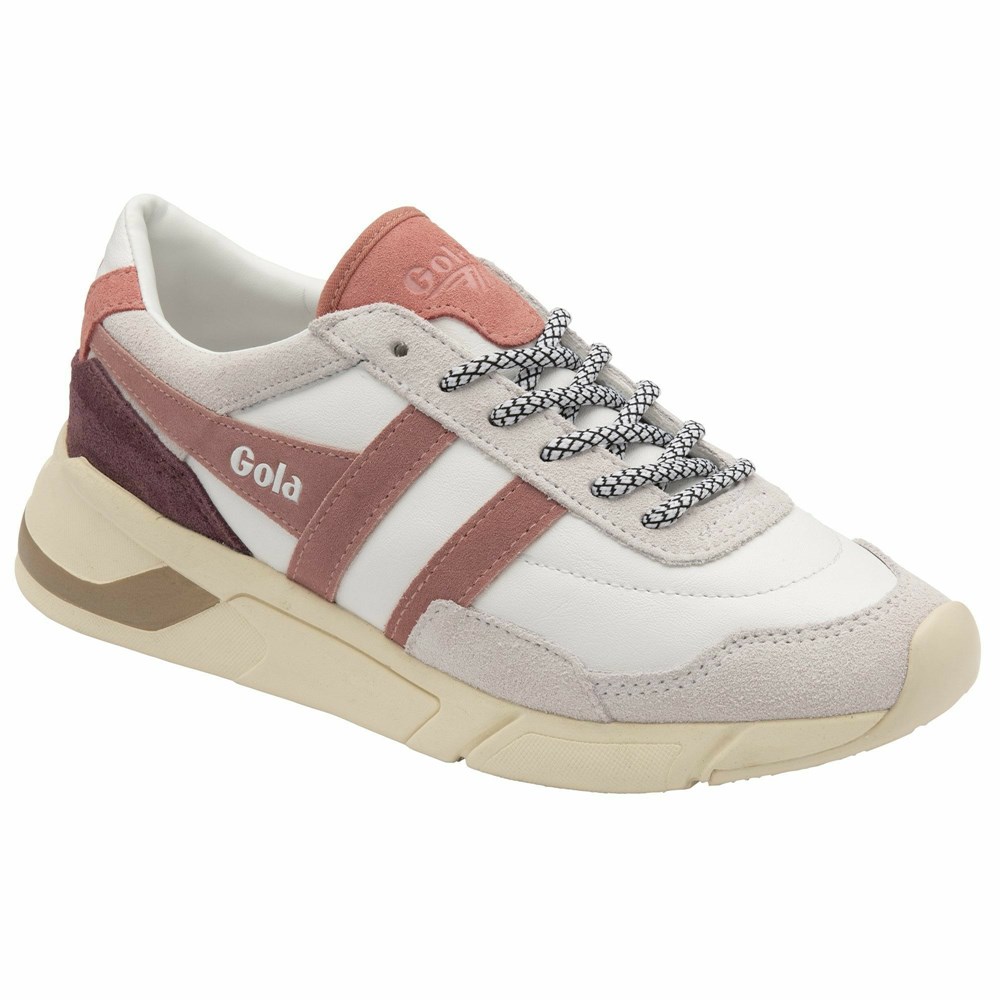 Gola Classics Eclipse Pure Women Sneakers White / Rose / Coral Pink | QKPLCW361