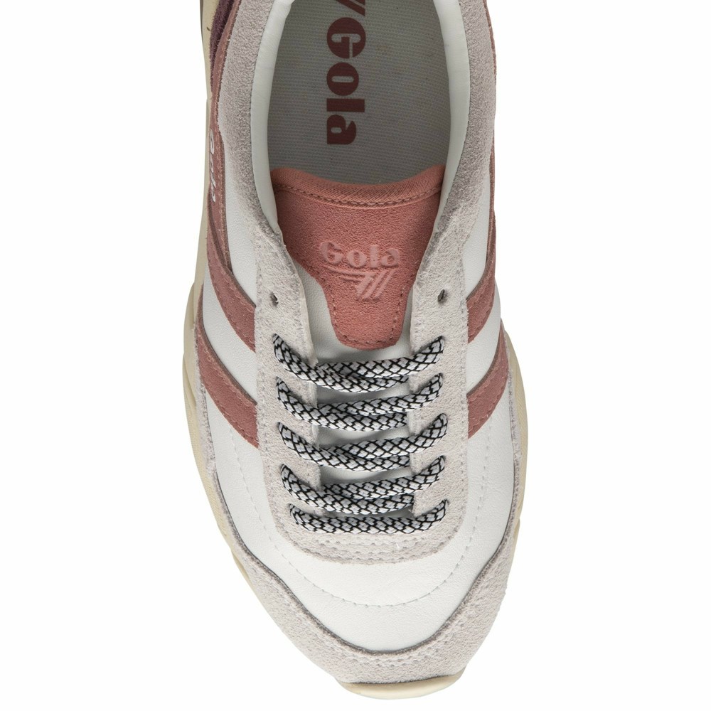 Gola Classics Eclipse Pure Women Sneakers White / Rose / Coral Pink | QKPLCW361