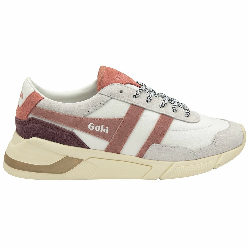 Gola Classics Eclipse Pure Women Sneakers White / Rose / Coral Pink | QKPLCW361