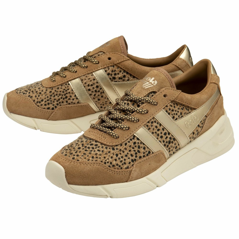 Gola Classics Eclipse Savanna Women Sneakers Brown / Gold | FSTAKU790