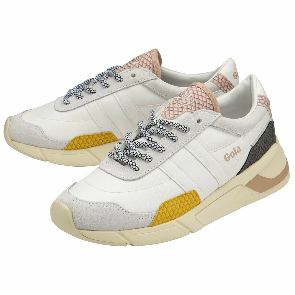 Gola Classics Eclipse Trident Snake Women Sneakers White / Orange / Pink | SCVTMB825