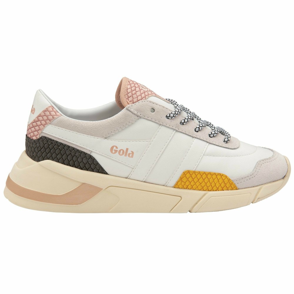 Gola Classics Eclipse Trident Snake Women Sneakers White / Orange / Pink | SCVTMB825