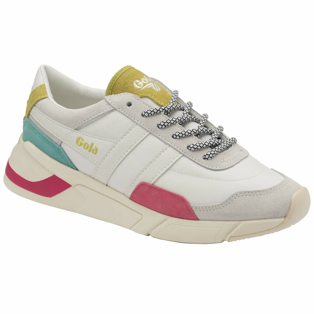 Gola Classics Eclipse Trident Women Sneakers White / Pink / White | LBFSOY564