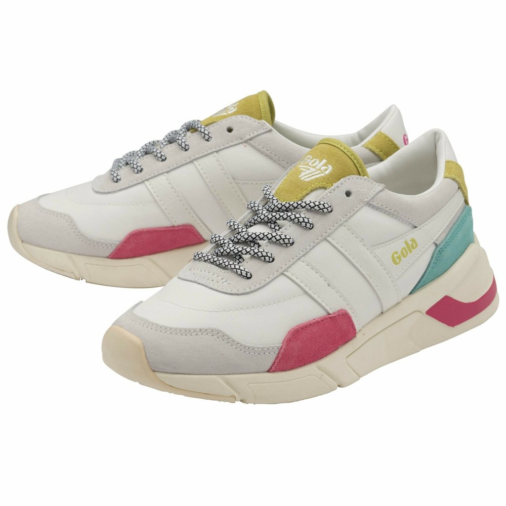 Gola Classics Eclipse Trident Women Sneakers White / Pink / White | LBFSOY564