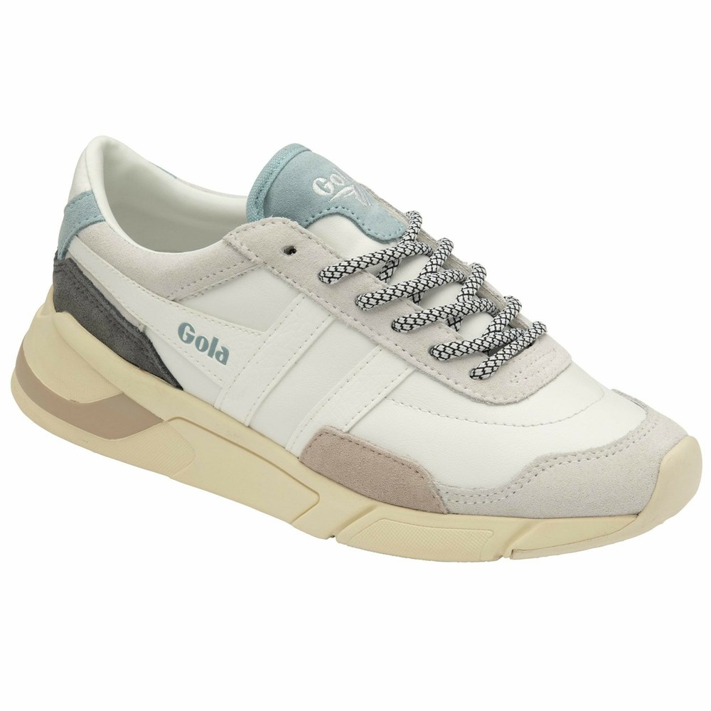 Gola Classics Eclipse Trident Women Sneakers White / Blue | DZEKBI516