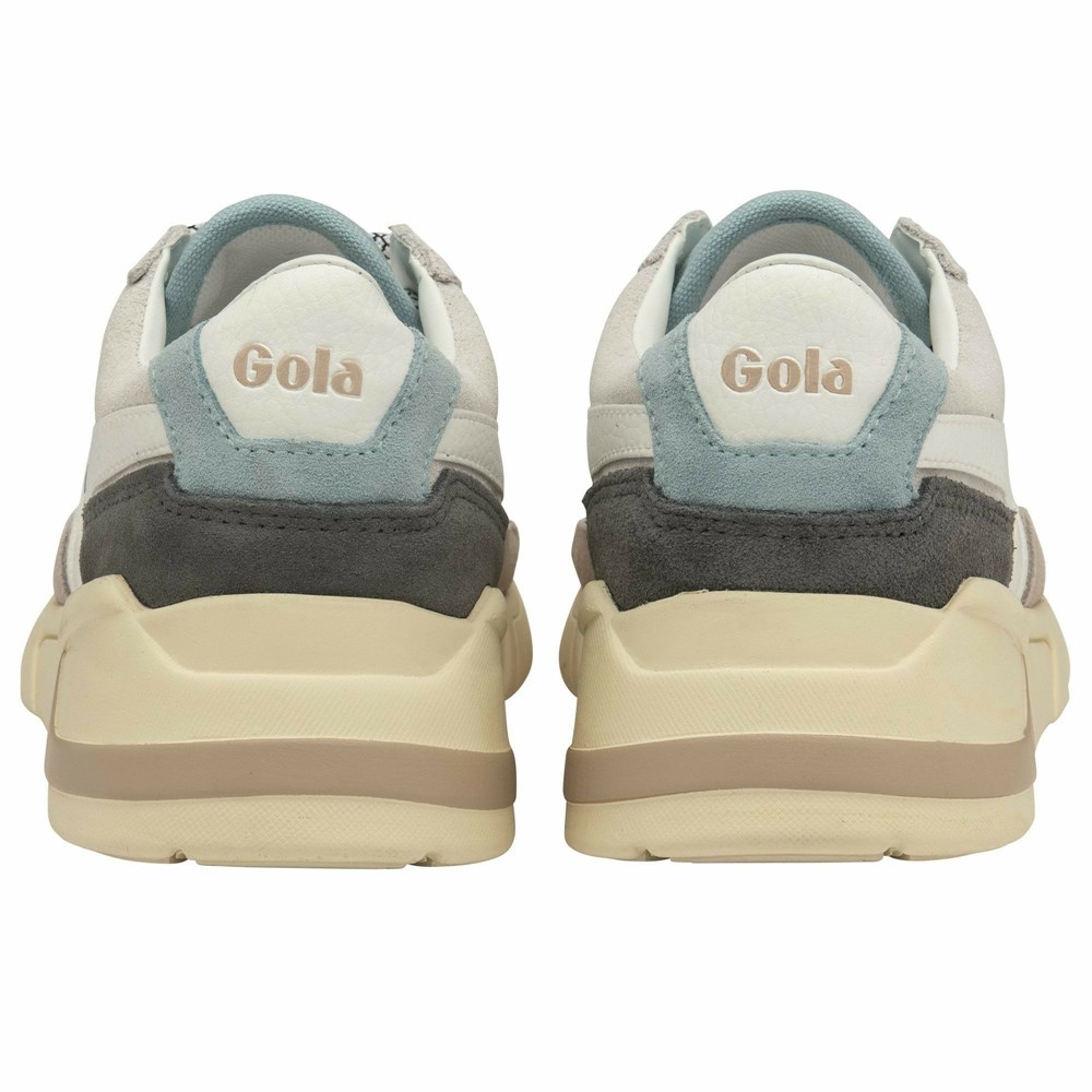 Gola Classics Eclipse Trident Women Sneakers White / Blue | DZEKBI516