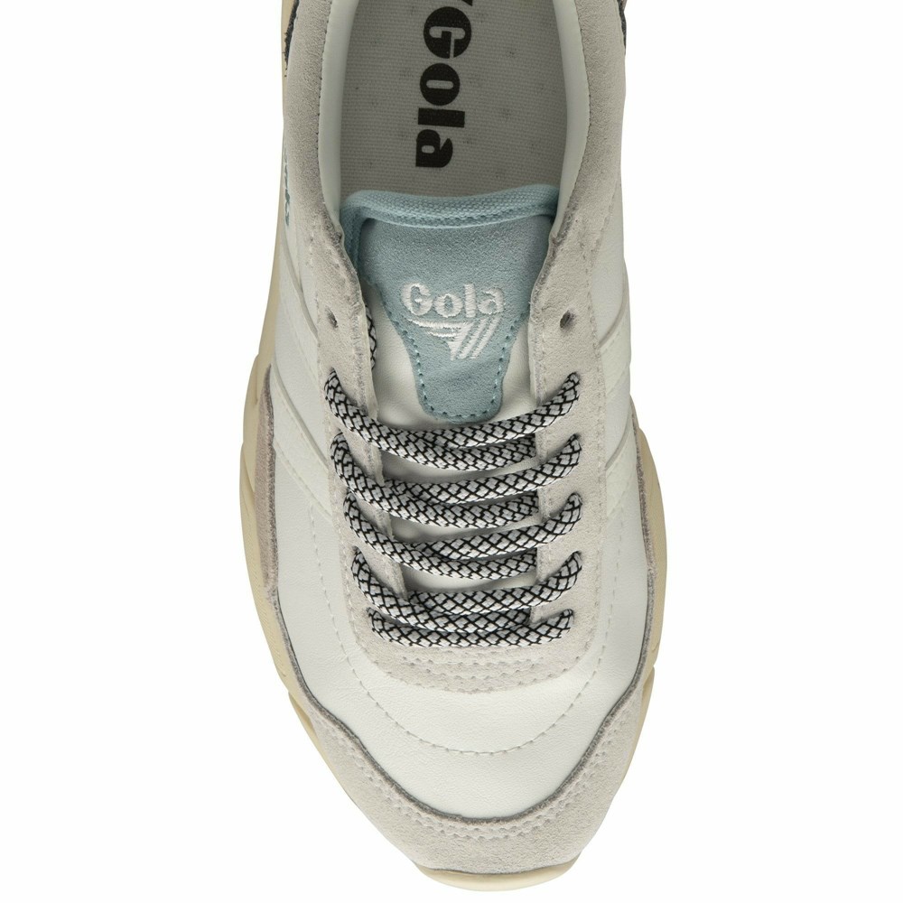 Gola Classics Eclipse Trident Women Sneakers White / Blue | DZEKBI516