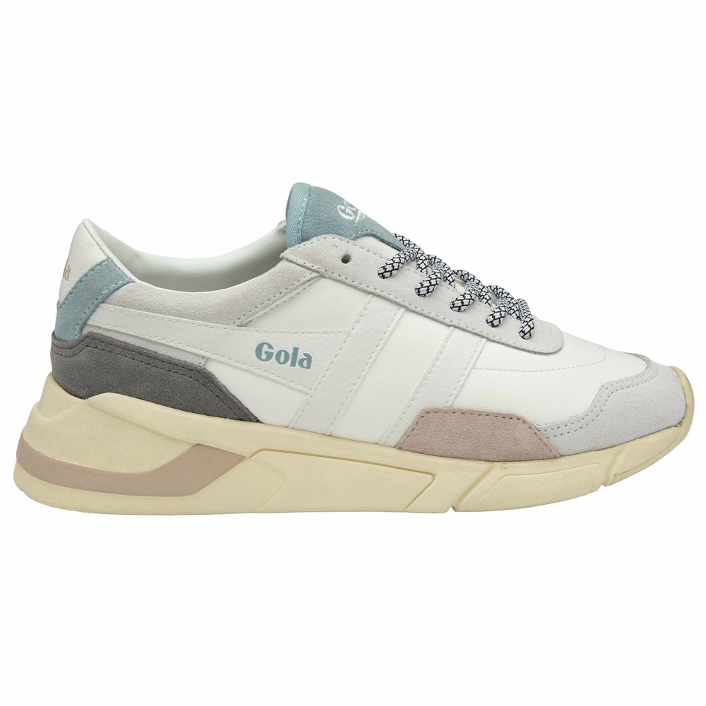 Gola Classics Eclipse Trident Women Sneakers White / Blue | DZEKBI516