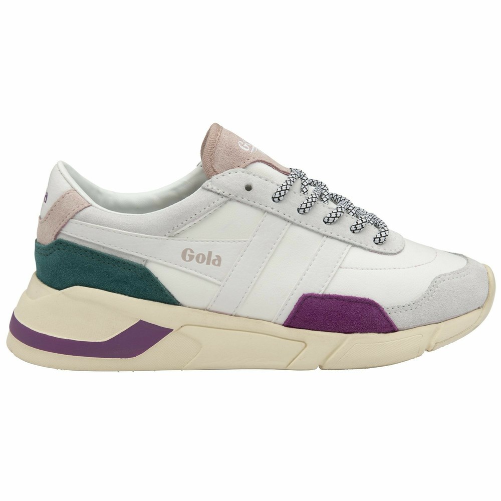 Gola Classics Eclipse Trident Women Sneakers White / Pink | SVXFMW923