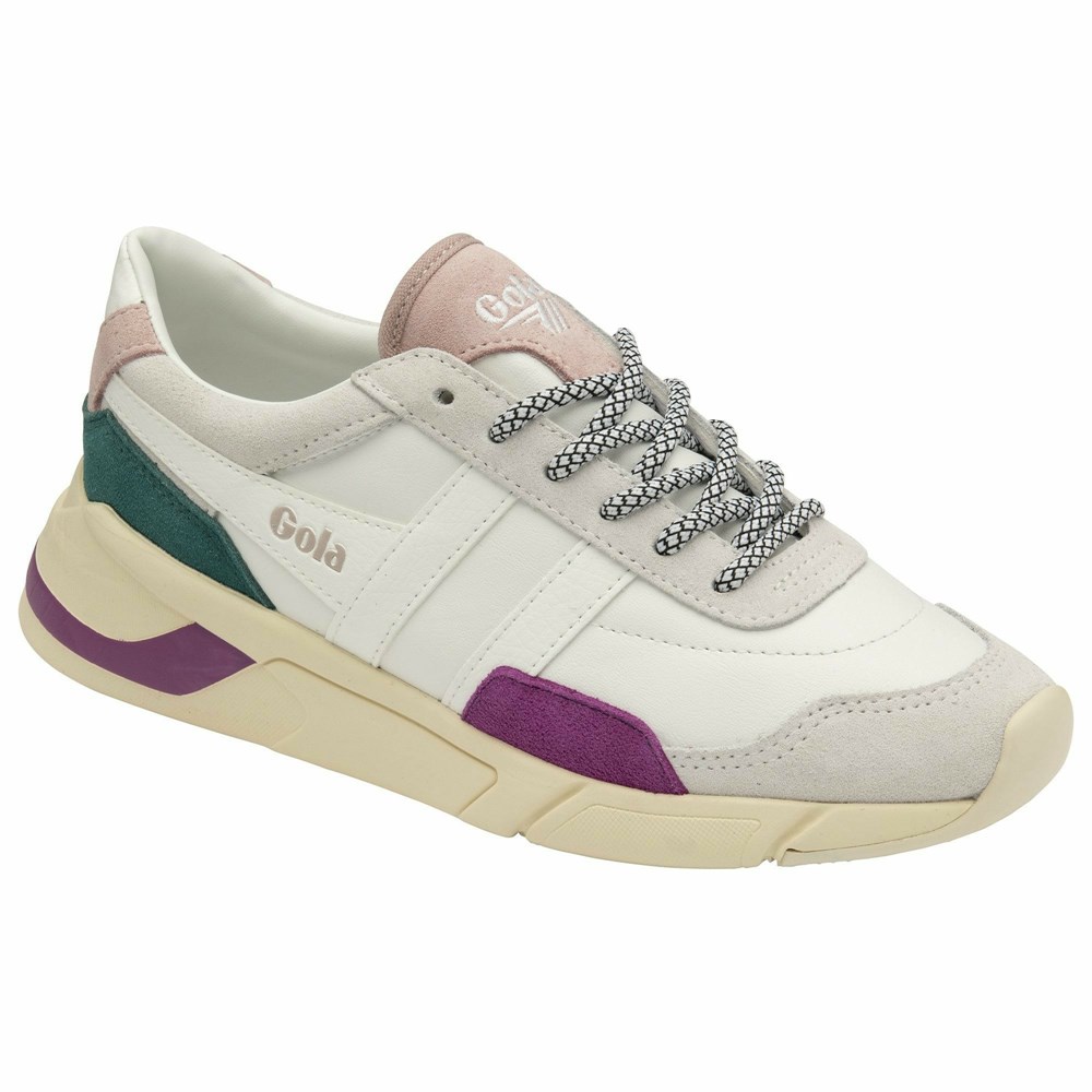 Gola Classics Eclipse Trident Women Sneakers White / Pink | SVXFMW923