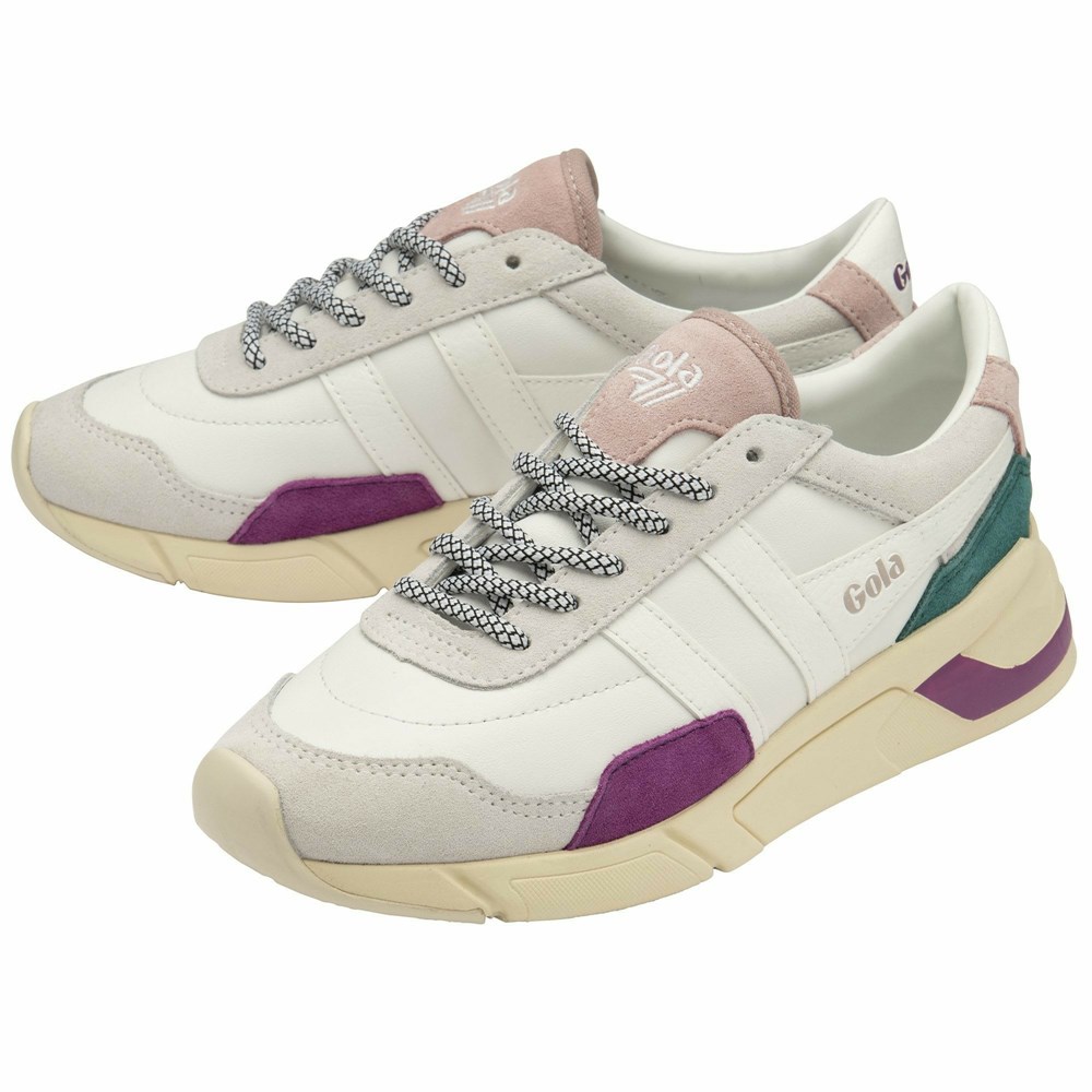 Gola Classics Eclipse Trident Women Sneakers White / Pink | SVXFMW923