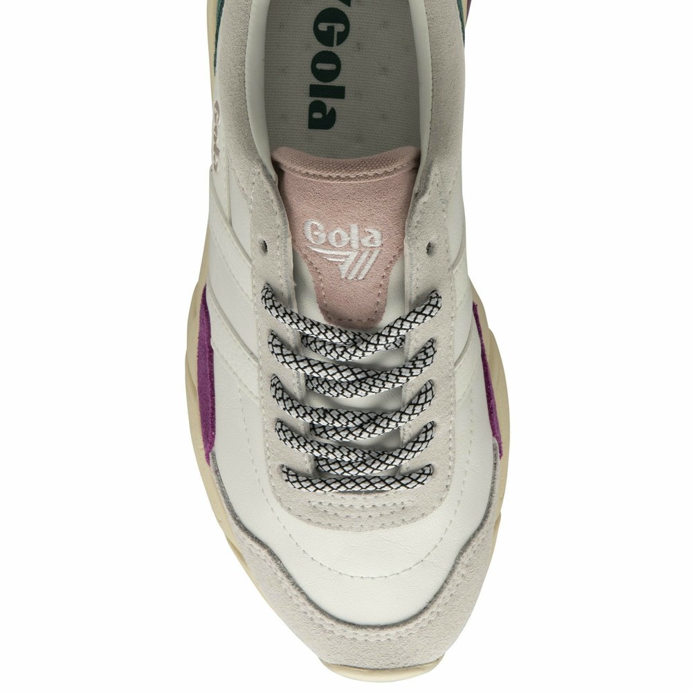 Gola Classics Eclipse Trident Women Sneakers White / Pink | SVXFMW923