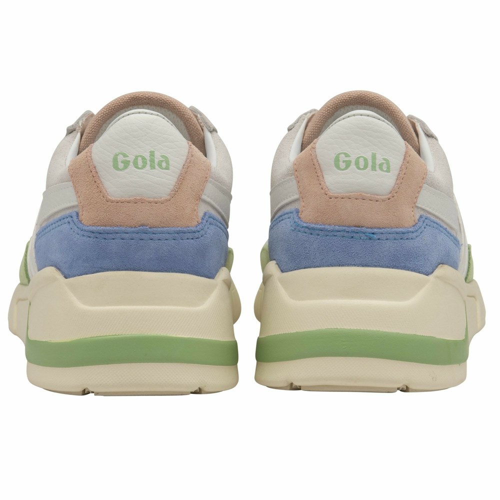 Gola Classics Eclipse Trident Women Sneakers White / Green / Blue | WSZREM623