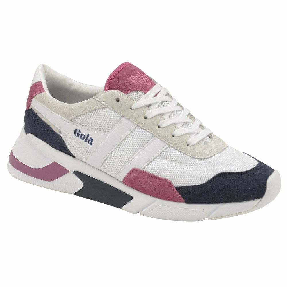 Gola Classics Eclipse Women Sneakers White / Navy / Fuchsia | XCIZBS542