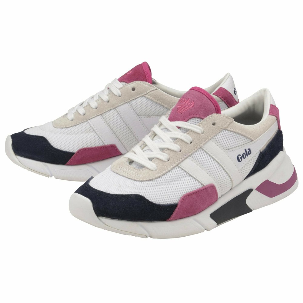 Gola Classics Eclipse Women Sneakers White / Navy / Fuchsia | XCIZBS542