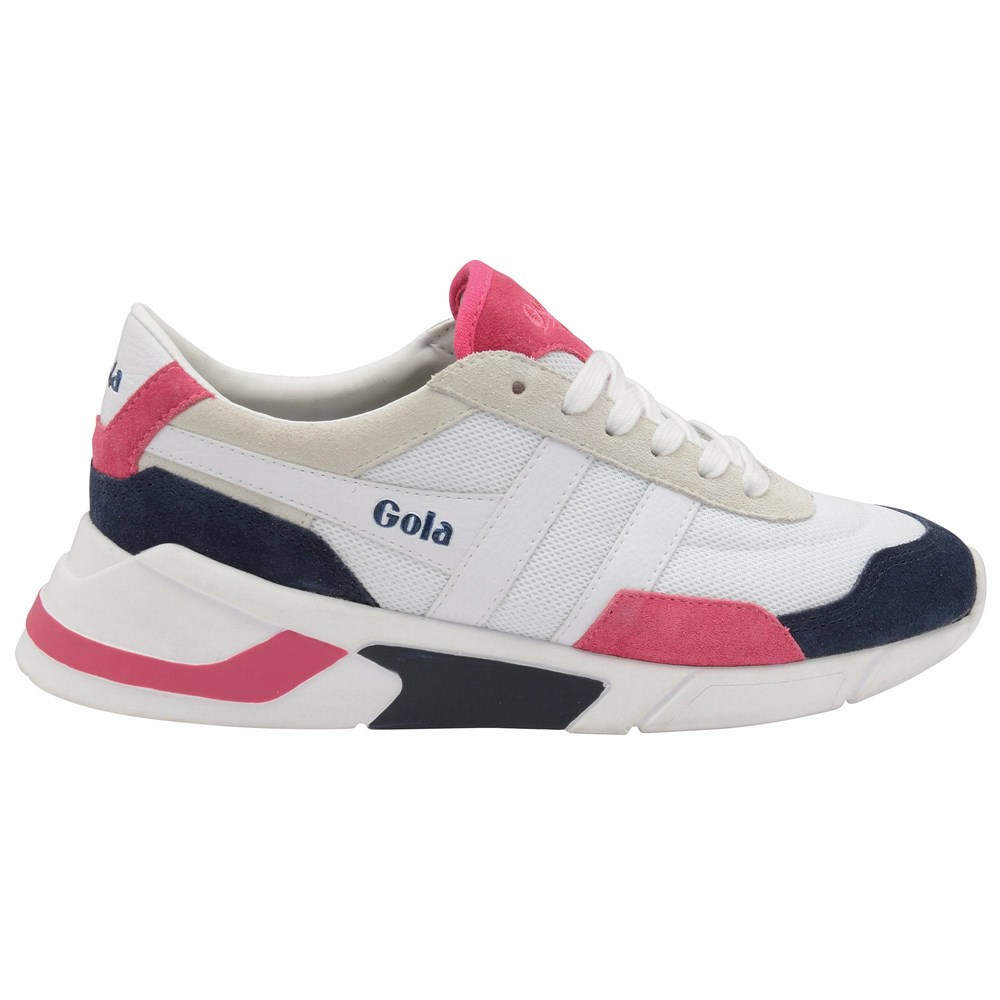 Gola Classics Eclipse Women Sneakers White / Navy / Fuchsia | XCIZBS542