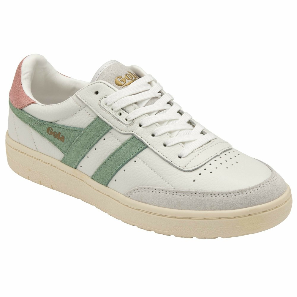 Gola Classics Falcon Women Sneakers White / Green White / Coral Pink | CIVMLD435