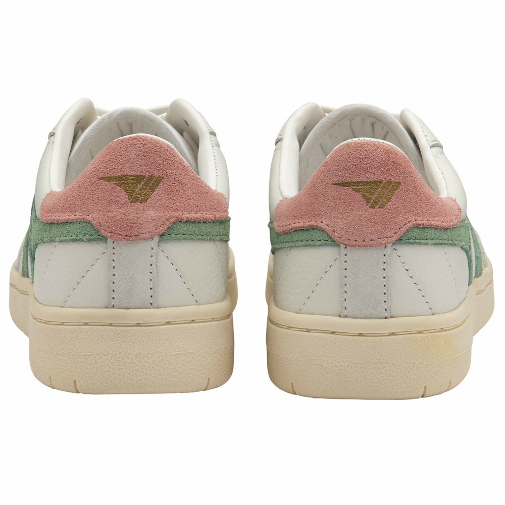 Gola Classics Falcon Women Sneakers White / Green White / Coral Pink | CIVMLD435