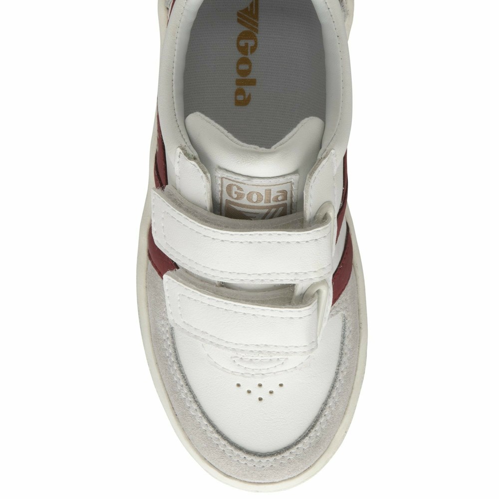 Gola Classics Grandslam Classic Strap Kids' Sneakers White / Deep Red / Black | XUMQZY853