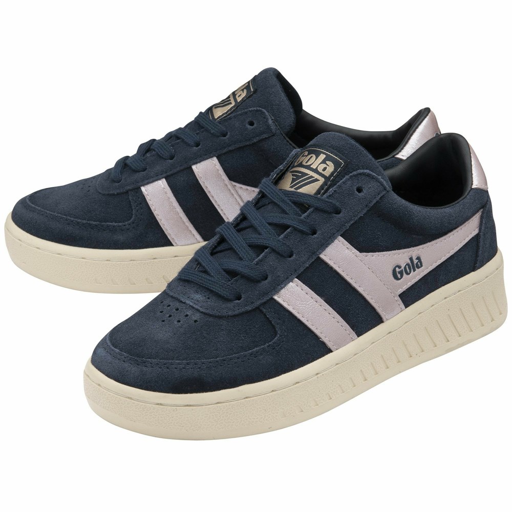 Gola Classics Grandslam Flame Women Sneakers Navy / Pink | DHUALT321