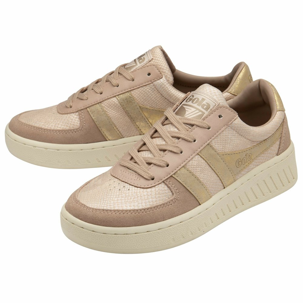 Gola Classics Grandslam Lizard Women Sneakers Pink / Gold | FDIPGX910