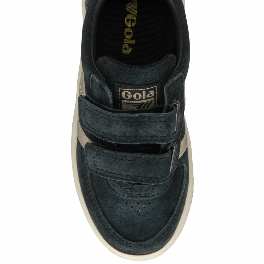 Gola Classics Grandslam Pearl Strap Kids' Sneakers Black | QWVDJF056