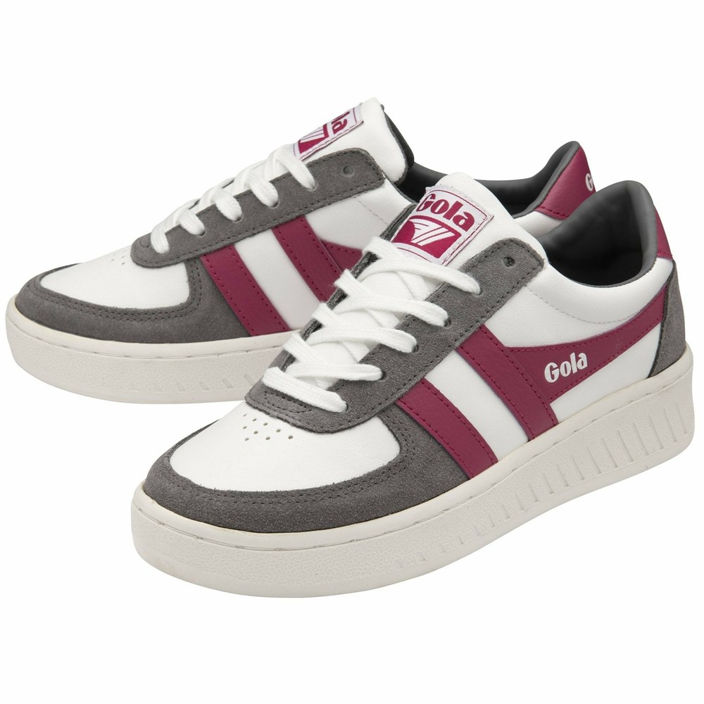 Gola Classics Grandslam Pure Women Sneakers White / Grey / Fuchsia | VUWGKP714