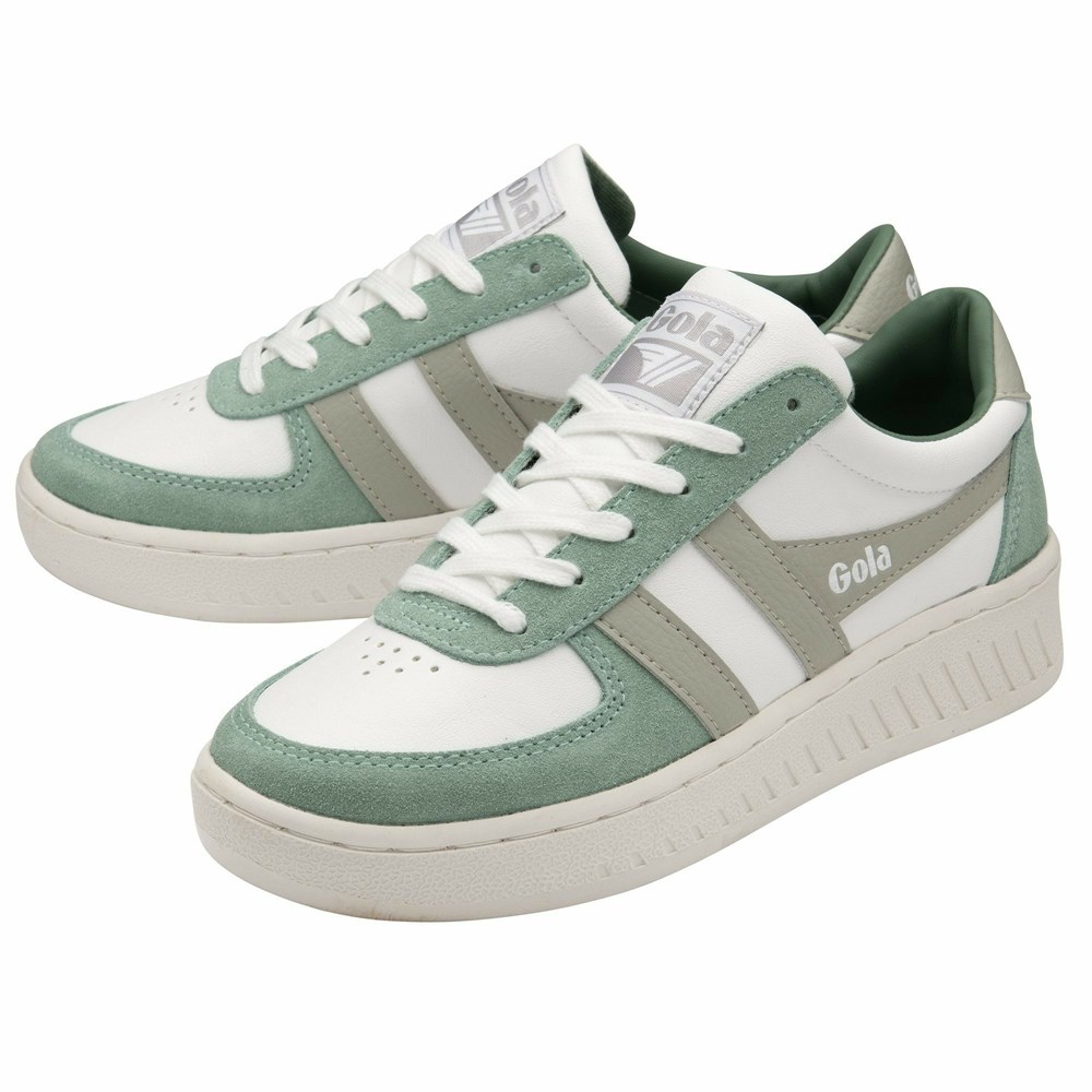 Gola Classics Grandslam Pure Women Sneakers White / Green White / Light Grey | ANWKGD246