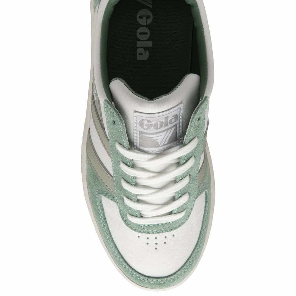 Gola Classics Grandslam Pure Women Sneakers White / Green White / Light Grey | ANWKGD246