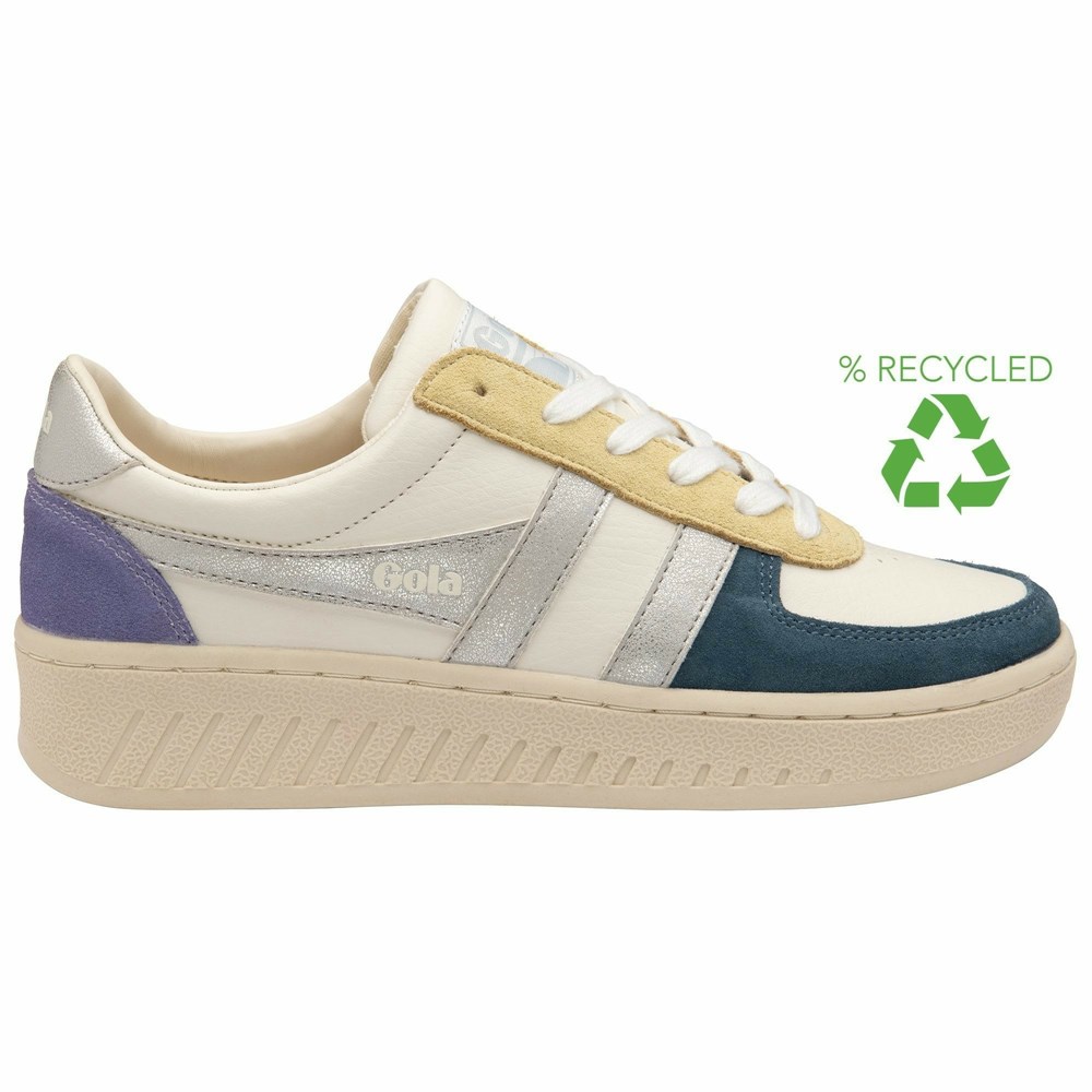 Gola Classics Grandslam Quadrant Women Sneakers White / Silver / Lavender | UFKIJO967