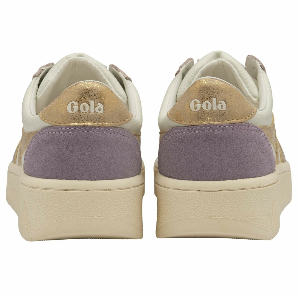 Gola Classics Grandslam Quadrant Women Sneakers White / Blue / Gold | SLCAMK219