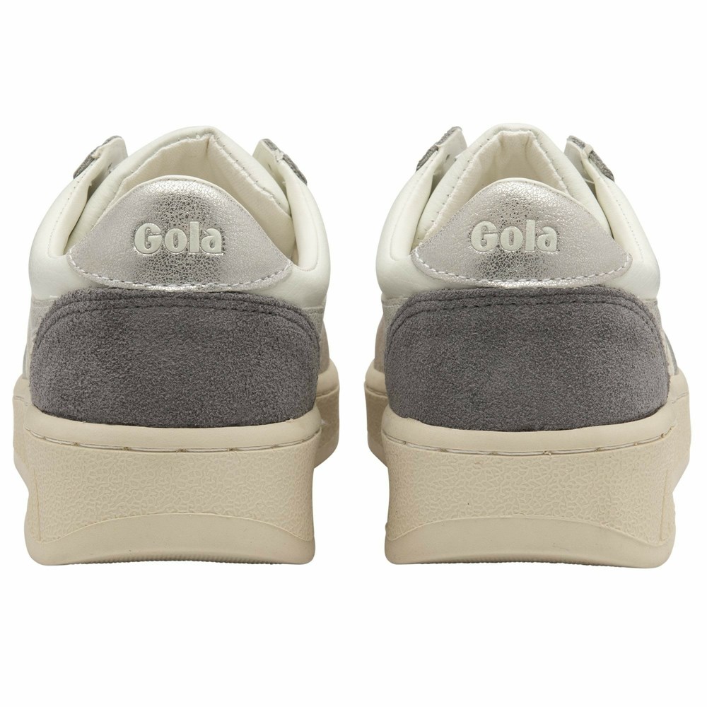 Gola Classics Grandslam Quadrant Women Sneakers White / Grey / Silver / Grey | ROEKGD715