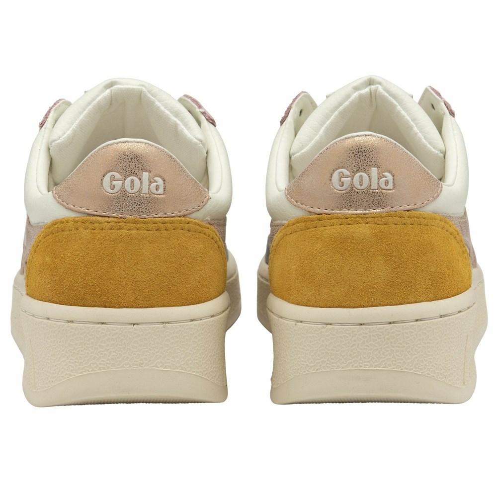 Gola Classics Grandslam Quadrant Women Sneakers White / Grey / Rose Gold / Orange | VCGYRA105