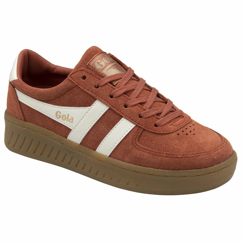 Gola Classics Grandslam Suede Women Sneakers Orange Brown / White | ZCNRJI574