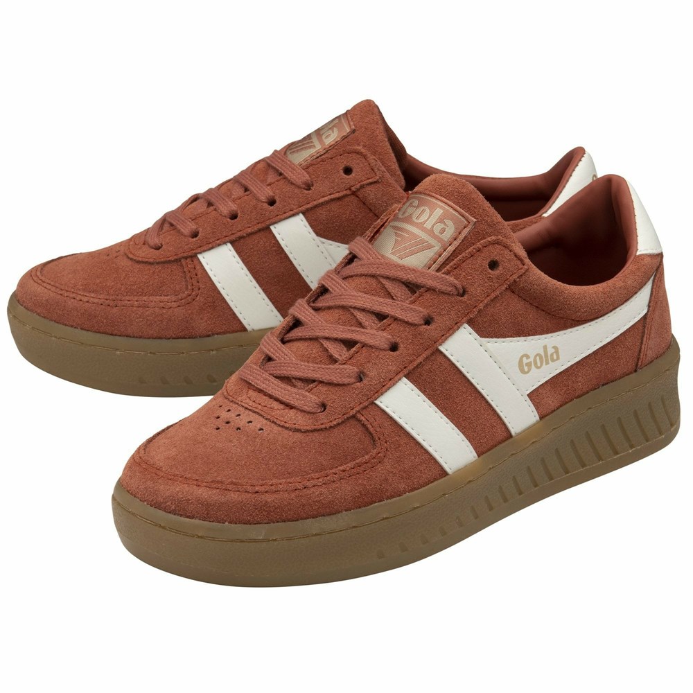 Gola Classics Grandslam Suede Women Sneakers Orange Brown / White | ZCNRJI574