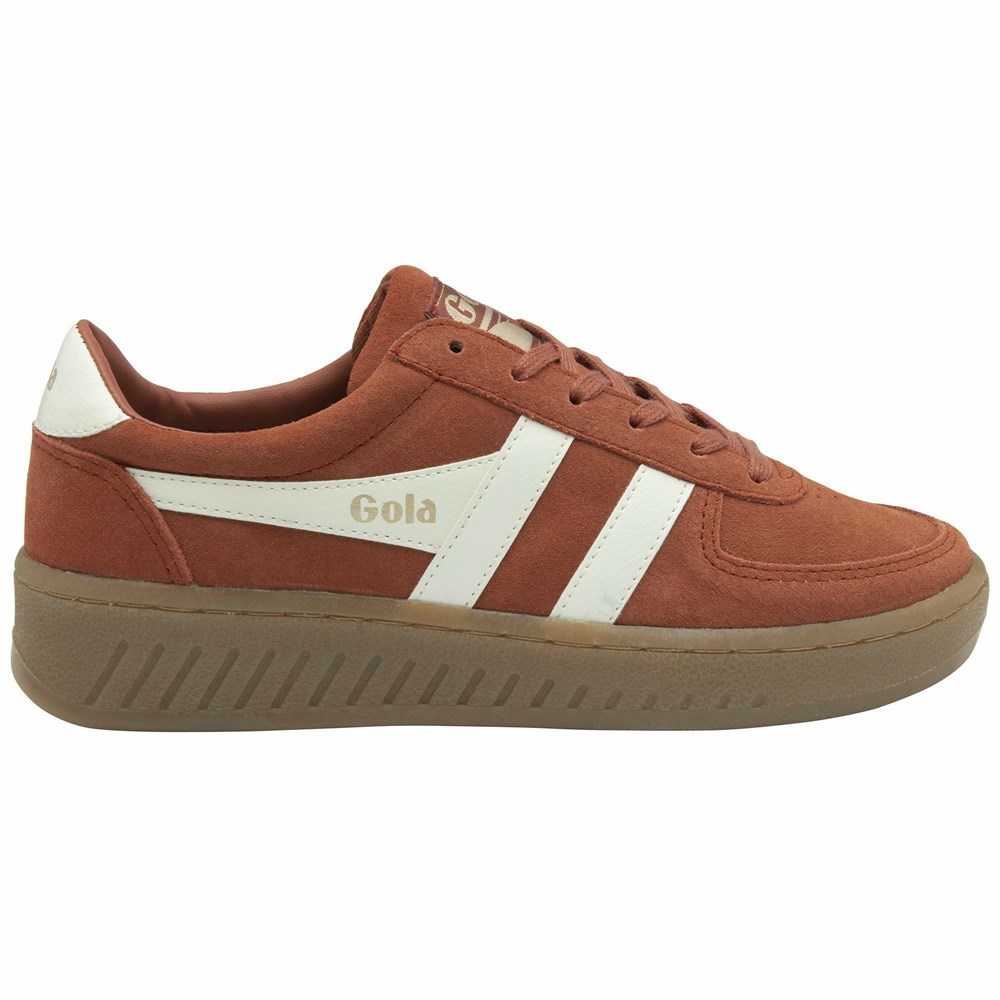 Gola Classics Grandslam Suede Women Sneakers Orange Brown / White | ZCNRJI574