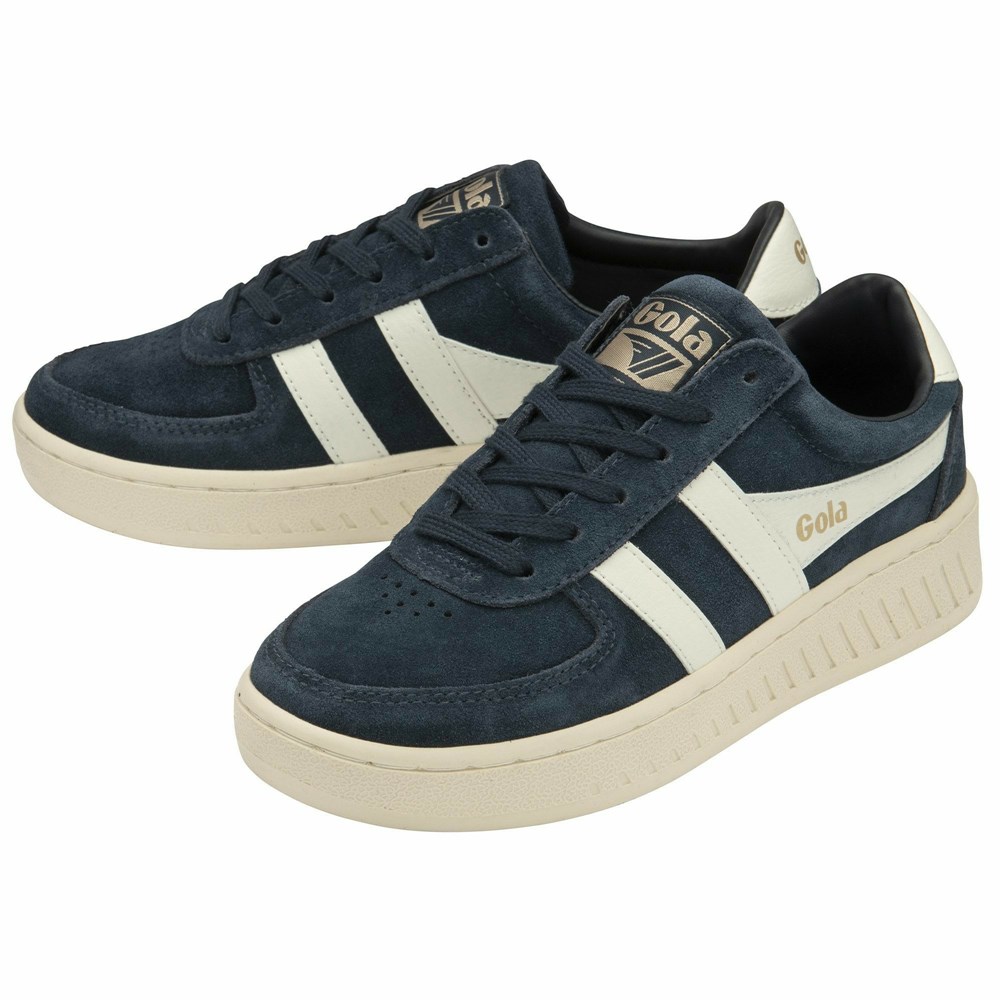 Gola Classics Grandslam Suede Women Sneakers Navy / White | UPJCLG152