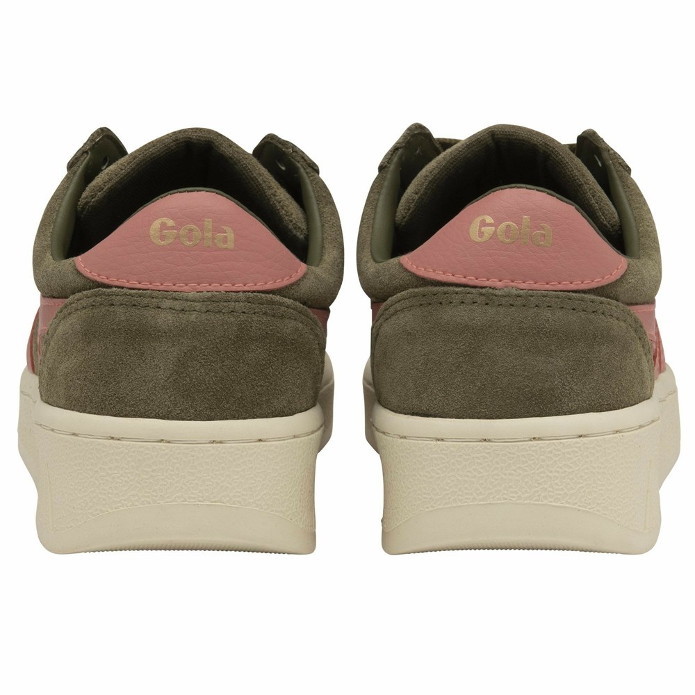 Gola Classics Grandslam Suede Women Sneakers Khaki / Coral Pink | WEFCKU163