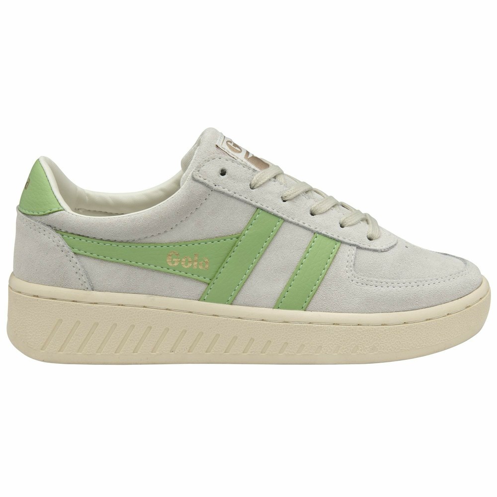 Gola Classics Grandslam Suede Women Sneakers White / Green | ZKEYWX128