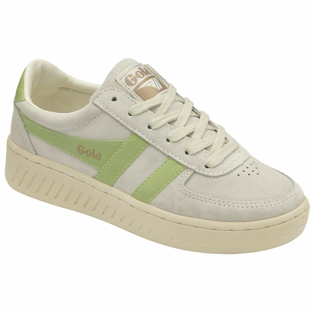 Gola Classics Grandslam Suede Women Sneakers White / Green | ZKEYWX128