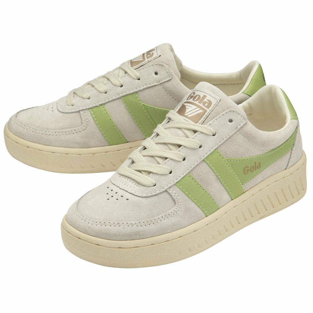 Gola Classics Grandslam Suede Women Sneakers White / Green | ZKEYWX128