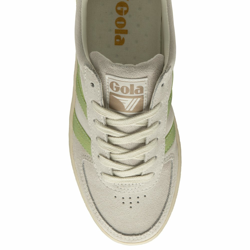 Gola Classics Grandslam Suede Women Sneakers White / Green | ZKEYWX128